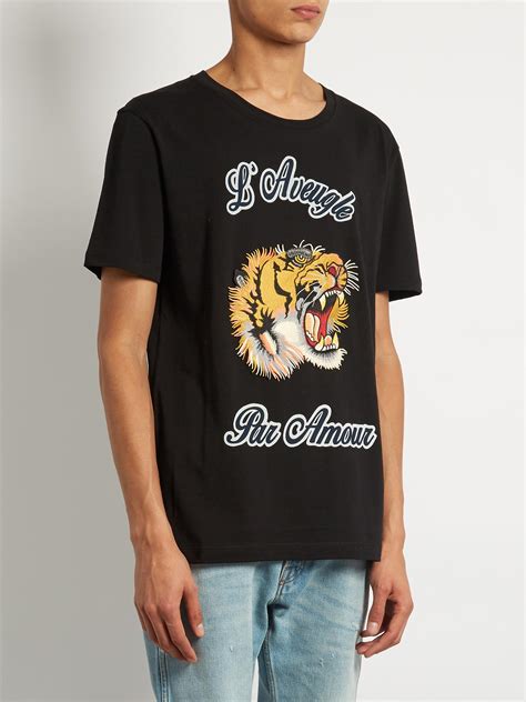 gucci black tiger shirt|gucci tiger t shirt men.